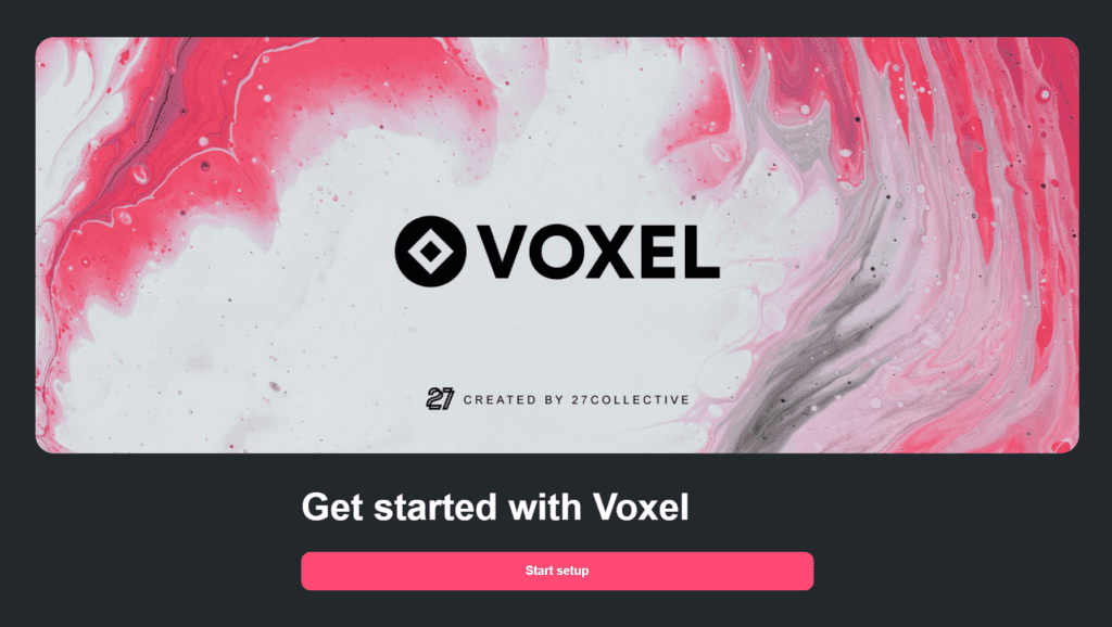 Voxel plugin onboarding page